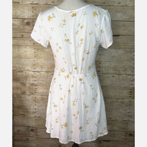 LOTTIE MOSS DEEP PLUNGE CASUAL WILDFLOWER COUNTRY ULTRA MINI DRESS SIZE MEDIUM - Picture 3 of 3